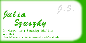 julia szuszky business card